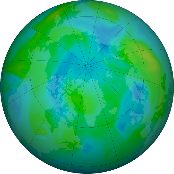 Arctic ozone map for 07 September 2021